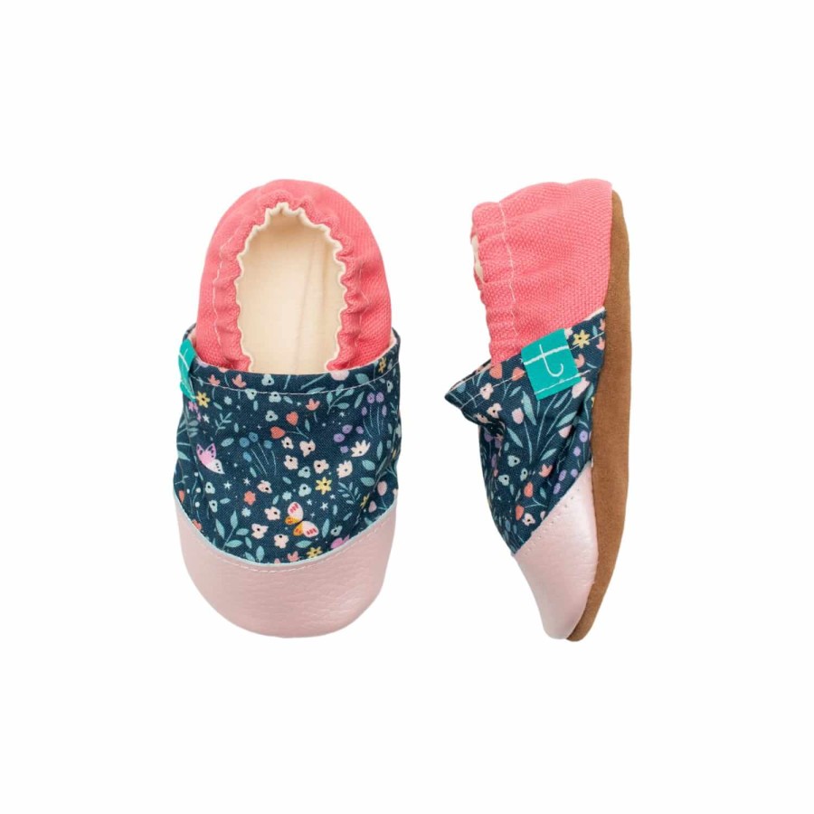 Kapcie do domu, żłobka, przedszkola - CLOUDY FLOWERS RUBELLITE / TITOT