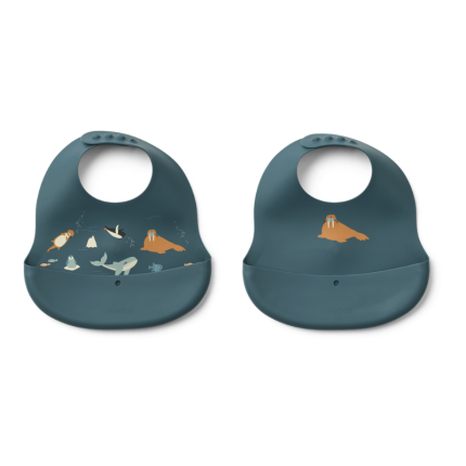 Zestaw 2 śliniaków z nadrukiem Ember - arctic sea, ocean view / Liewood