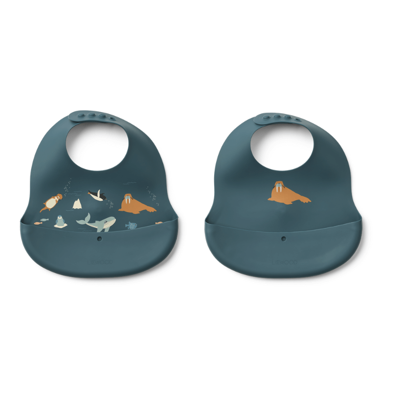 Zestaw 2 śliniaków z nadrukiem Ember - arctic sea, ocean view / Liewood