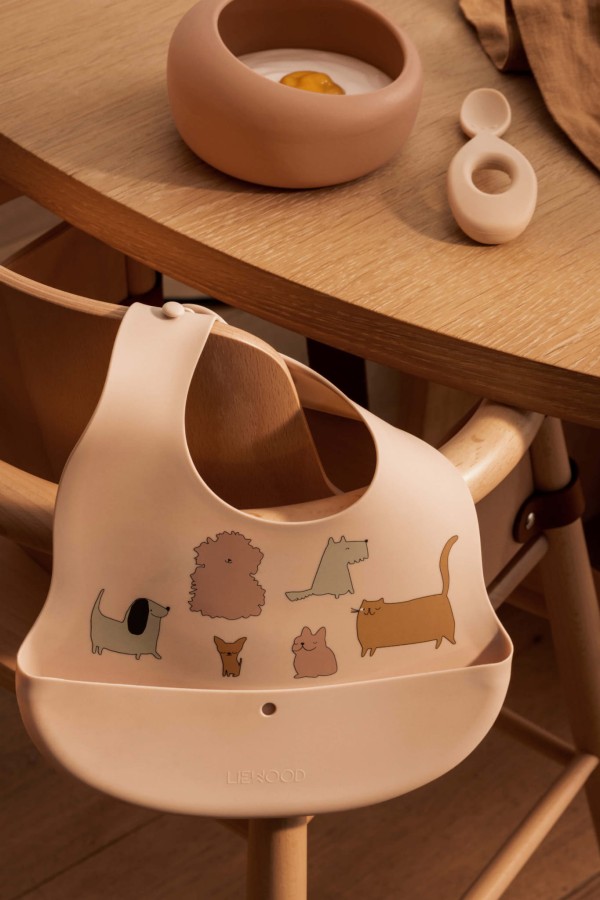 Zestaw 2 śliniaków z nadrukiem Ember - cats and dogs, sandy / Liewood