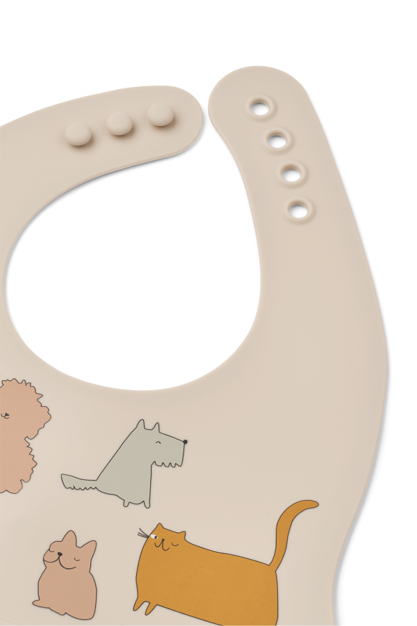 Zestaw 2 śliniaków z nadrukiem Ember - cats and dogs, sandy / Liewood