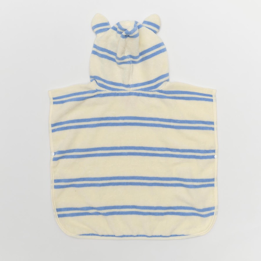 Dziecięcy ręcznik z kapturem Sid the Seagull Blue Stripe / Sunny Life