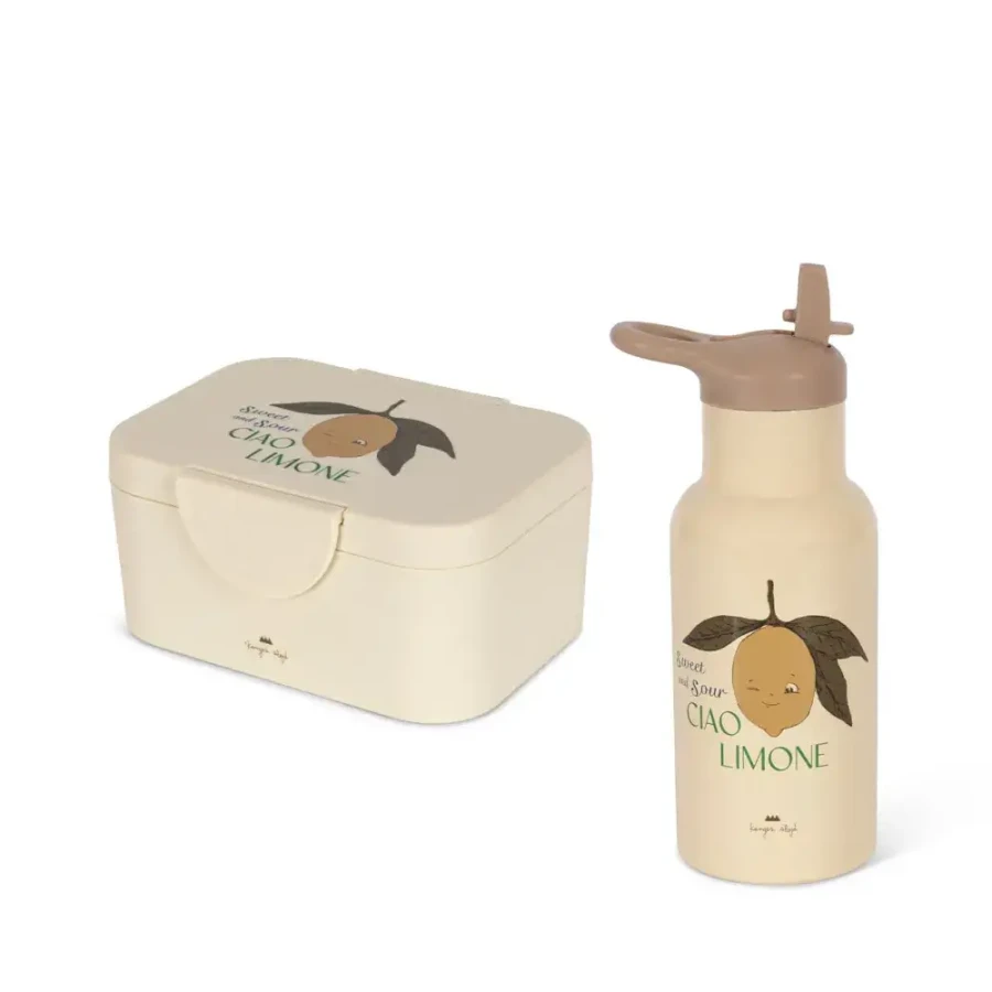 Zestaw lunchowy z butelką - lemon / Konges slojd