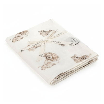 Bambusowy otulacz muślinowy 120x120 - lions / My Memi