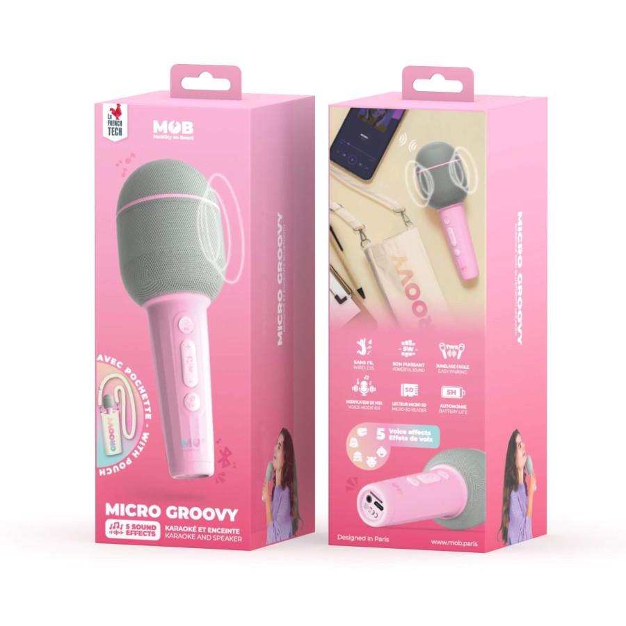 Mikrofon Groovy - Różowy / MOB
