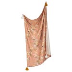 Otulacz lekki kocyk bambusowy CARMEL VINTAGE z frędzlami 120x100 cm / Samiboo