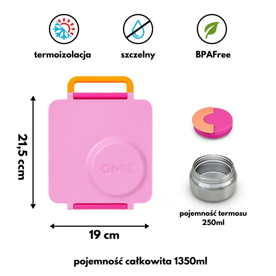 OMIEBOX lunch box z termosem, Pixie Pink / OMIE