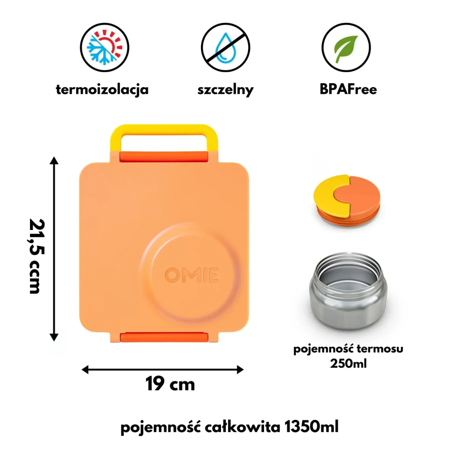 OMIE OMIEBOX lunch box z termosem, Poppy Orange / OMIE