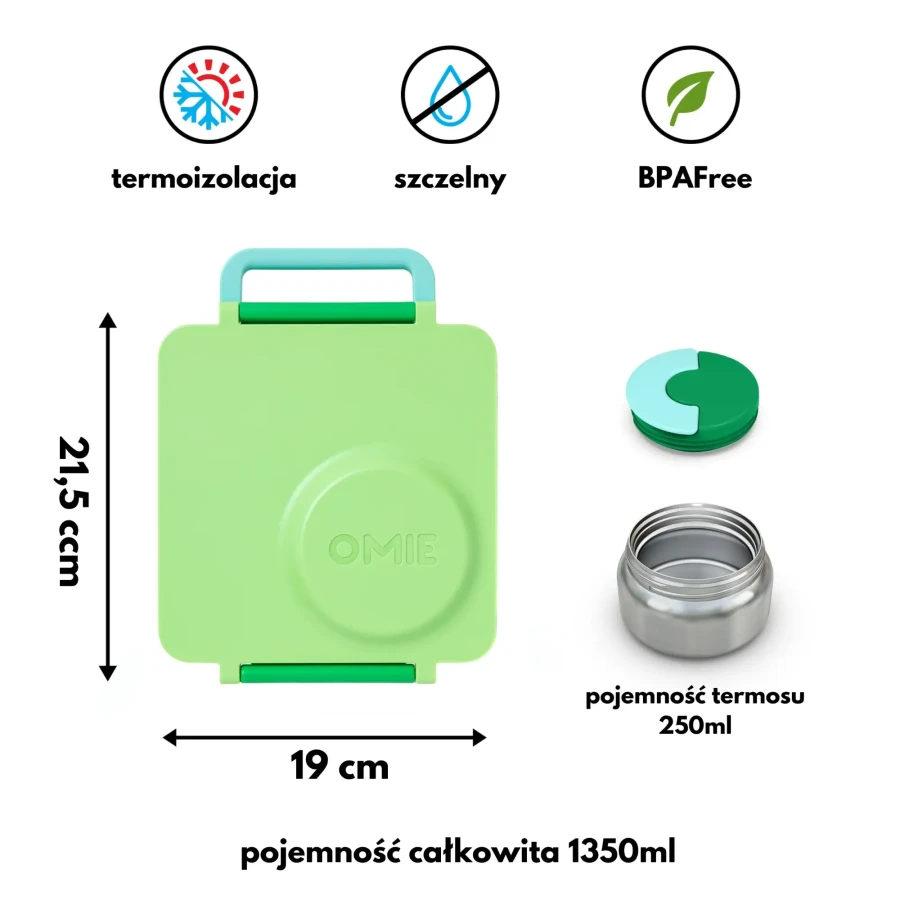 OMIEBOX lunch box z termosem, Apple Green / OMIE