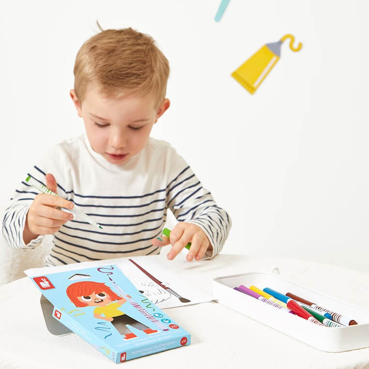 Flamastry pędzelkowe 10 kolorów 3+ / Janod