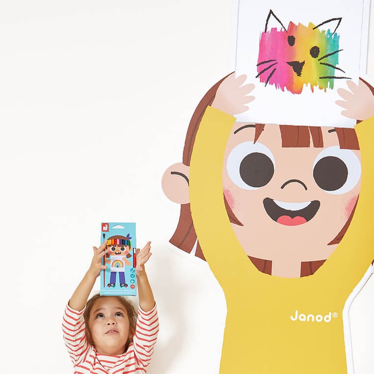 Kredki akwarelowe z pędzelkiem 12 kolorów 3+ / Janod