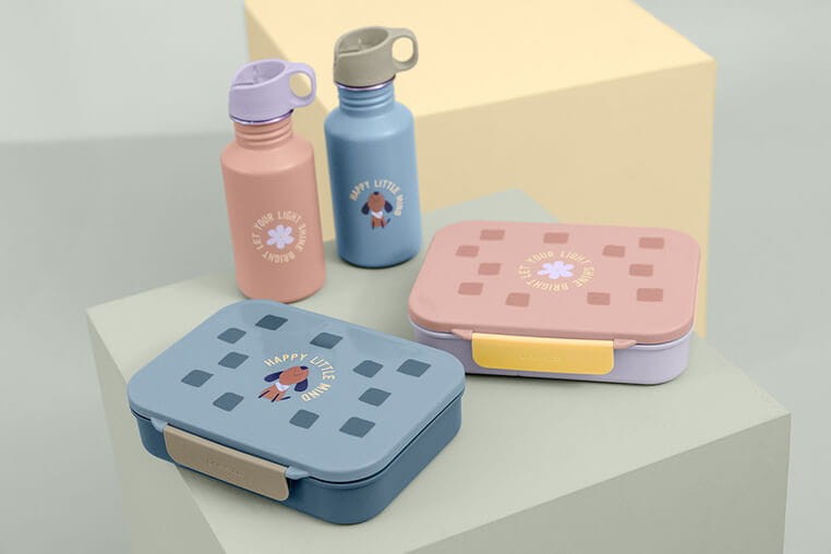 Lunchbox Bento z przegródkami Pattern Party blue & green / Lassig