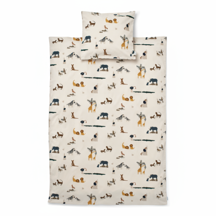 Komplet poszewek bawełnianych Ingeborg 100×140 cm - all together, sandy / Liewood