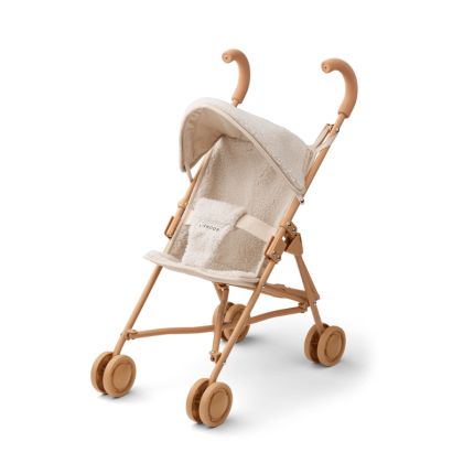 Składany wózek dla lalek Elsie z pluszowym wykończeniem - sandy / Liewood