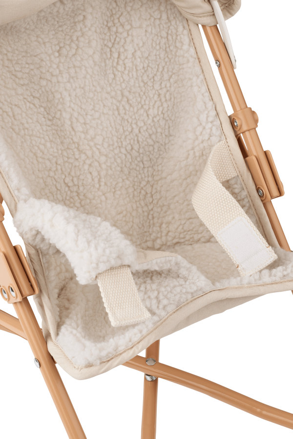 Składany wózek dla lalek Elsie z pluszowym wykończeniem - sandy / Liewood