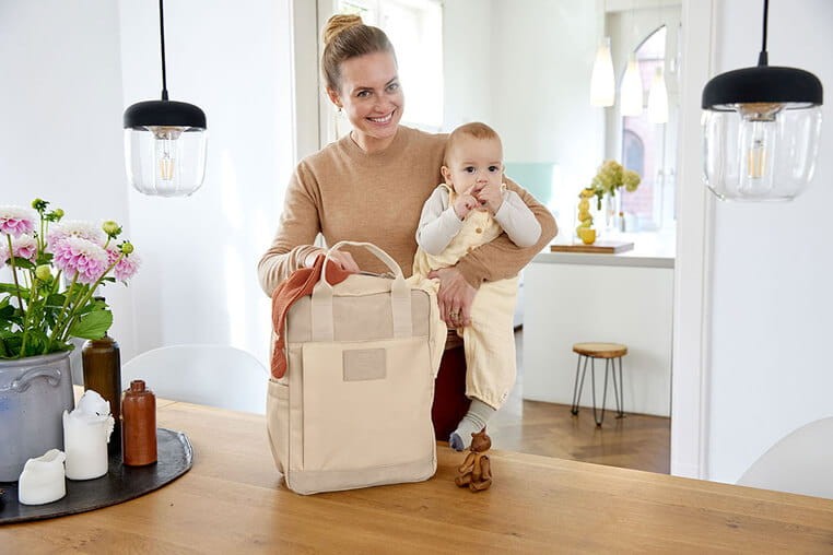 Plecak dla mam kwadratowy z akcesoriami Vividal Backpack humus / Lassig