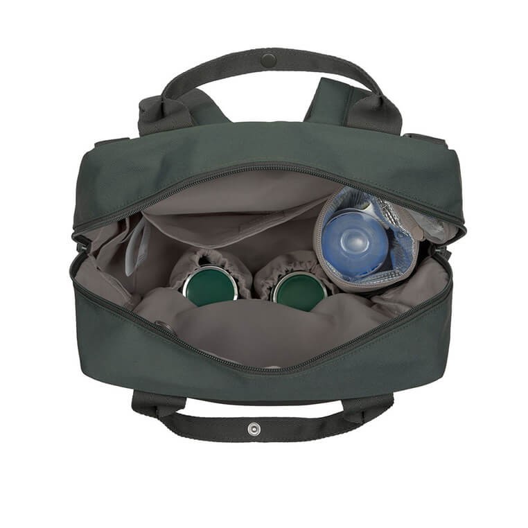 Plecak dla mam kwadratowy z akcesoriami Vividal Backpack dark olive / Lassig