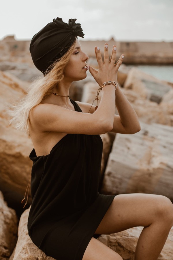 Turban Organic BLACK RÓŻNE ROZMIARY / Looks by LUKS