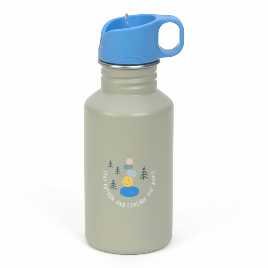 Bidon ze stali nierdzewnej z ustnikiem i uchwytem 500 ml Sunny Explorer green & blue / Lassig