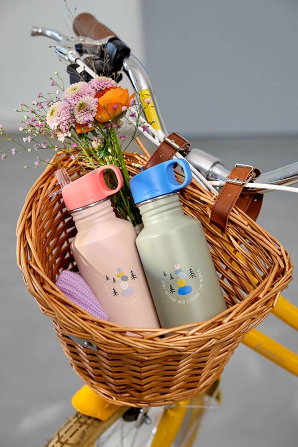 Bidon ze stali nierdzewnej z ustnikiem i uchwytem 500 ml Sunny Explorer green & blue / Lassig