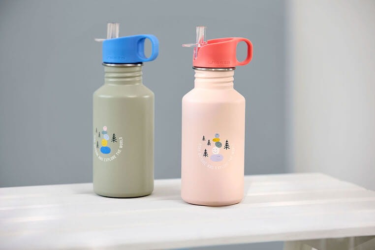 Bidon ze stali nierdzewnej z ustnikiem i uchwytem 500 ml Sunny Explorer green & blue / Lassig