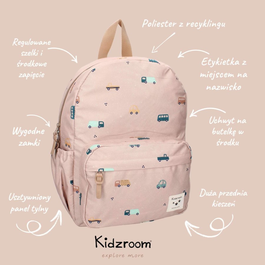 Plecak dla dzieci L Sweet Cars brown / KIDZROOM