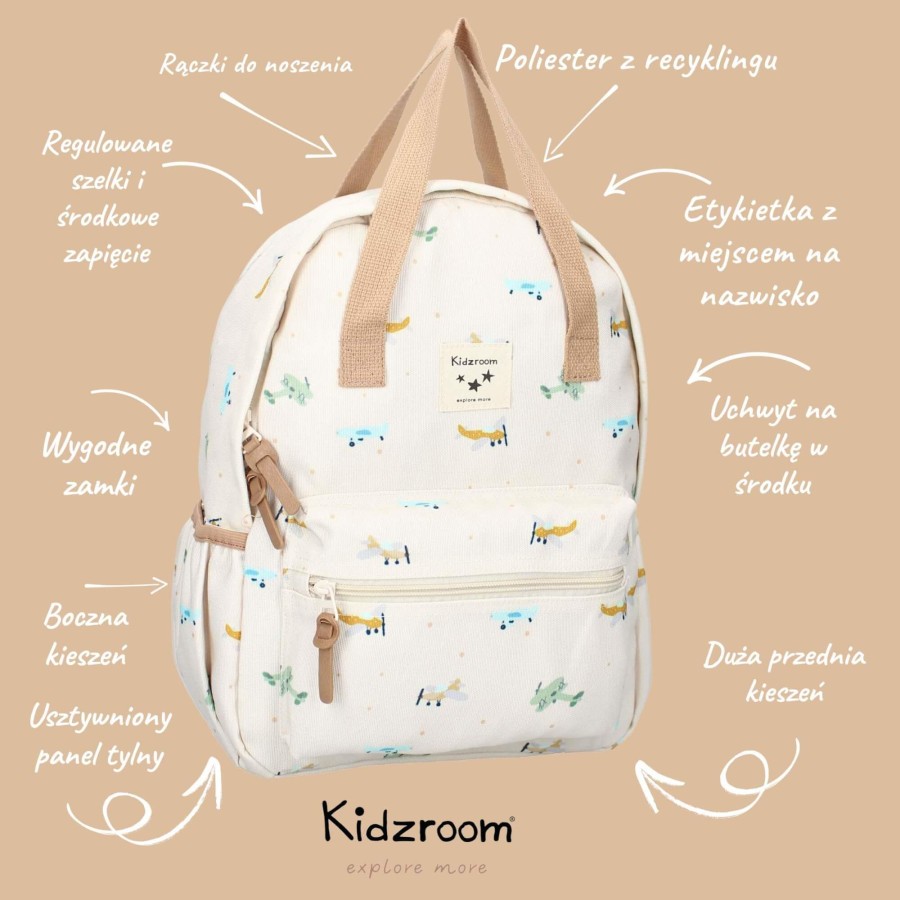 Plecak dla dzieci L Small Aeroplane Beige / KIDZROOM
