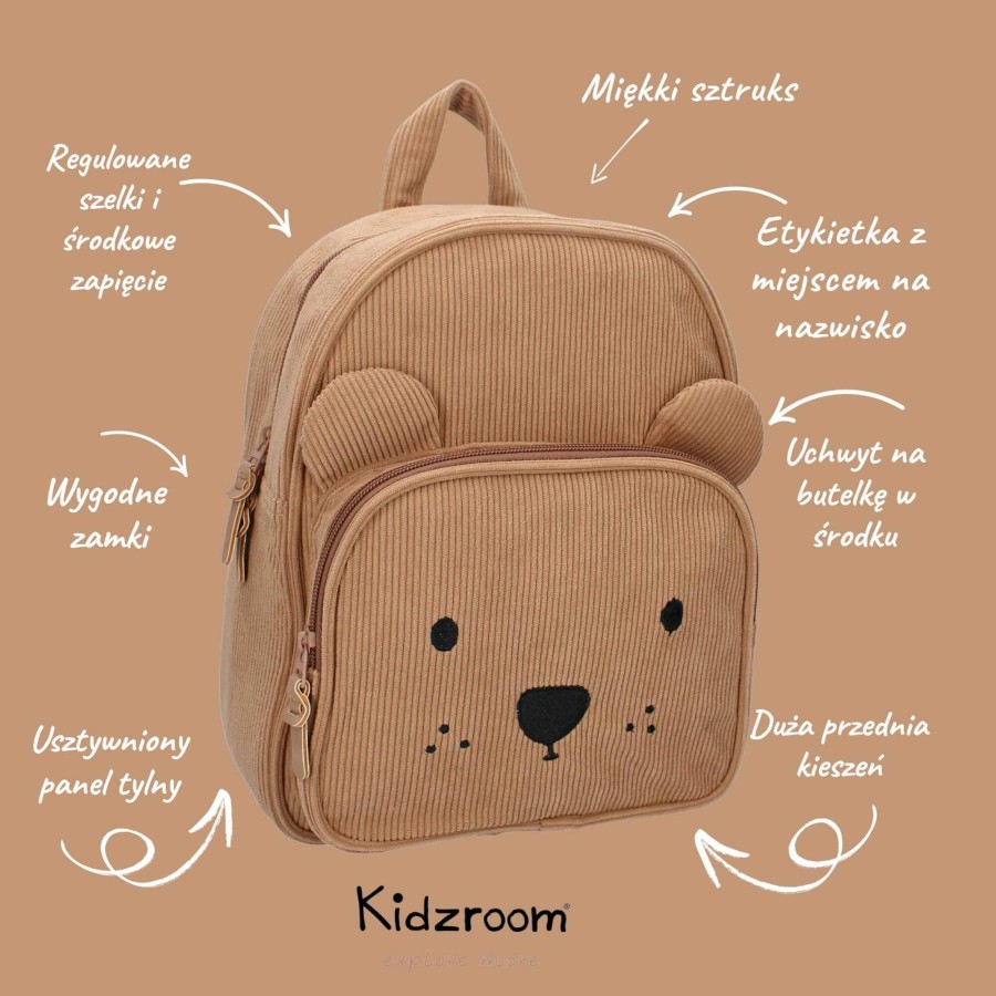 Plecak dla dzieci Beary Excited Brown / KIDZROOM