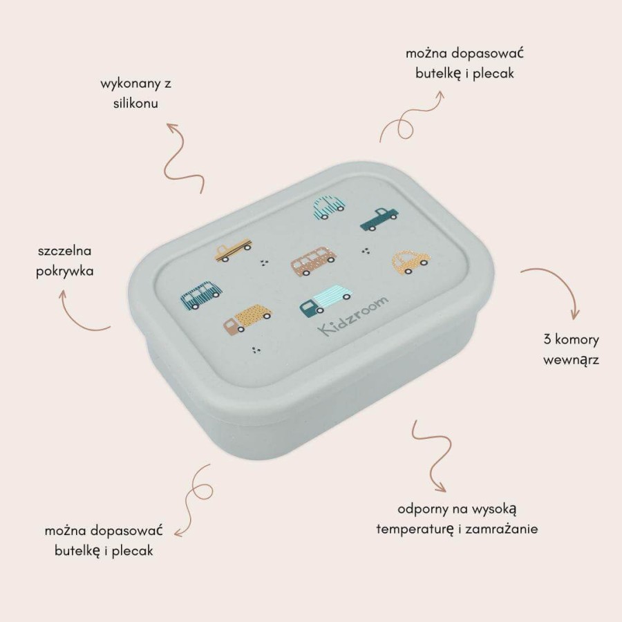 Lunchbox pojemnik silikon Sweet Cars / KIDZROOM