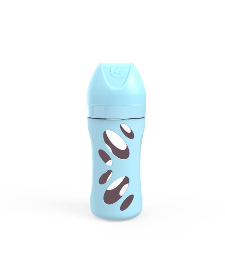 Butelka antykolkowa szklana 260 ml - niebieska / Twistshake