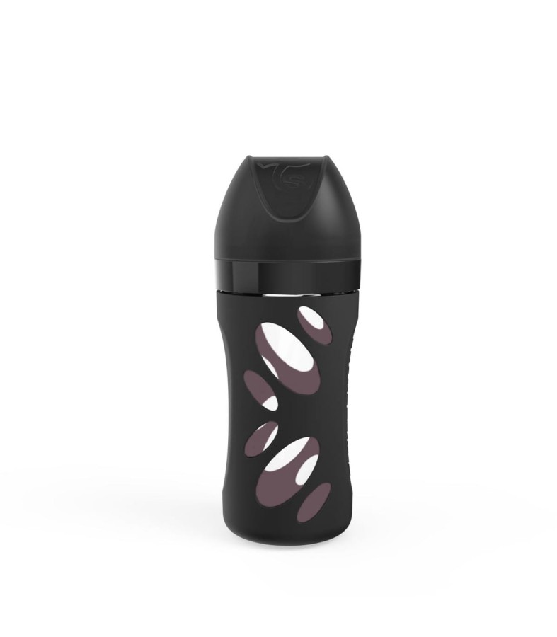 Butelka antykolkowa szklana 260 ml - czarna / Twistshake
