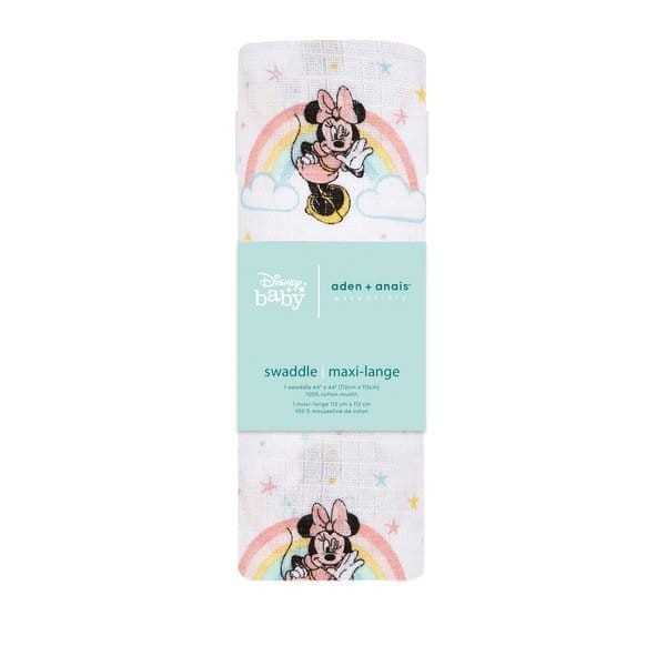 ESSENTIALS otulacz muślinowy 112cm x 112cm Minnie Rainbows / aden+anais