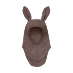 Kominiarka 100% wełny merino z uszkami królika - Brown Melange / HUTTEliHUT