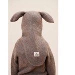 Kominiarka 100% wełny merino z uszkami królika - Brown Melange / HUTTEliHUT