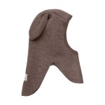 Kominiarka 100% wełny merino z uszkami królika - Brown Melange / HUTTEliHUT