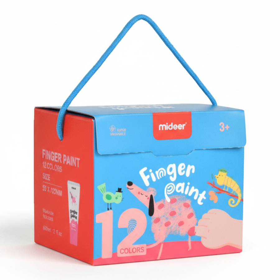 Farby do malowania palcami - 12 kolorów / Mideer