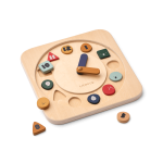 Drewniana tablica edukacyjna zegar Karamo - characters, sandy / Liewood