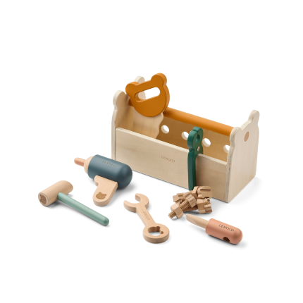 Drewniany zestaw narzędzi Luigi - green garden multi mix / Liewood