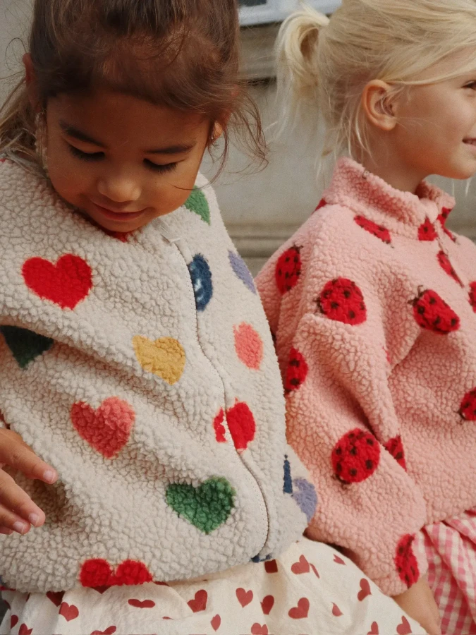 Kurtka pluszowa Jody - ladybug pink / Konges slojd