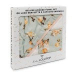 Muślinowy ręcznik kąpielowy z myjką - Wild rose / LouLou Lollipop