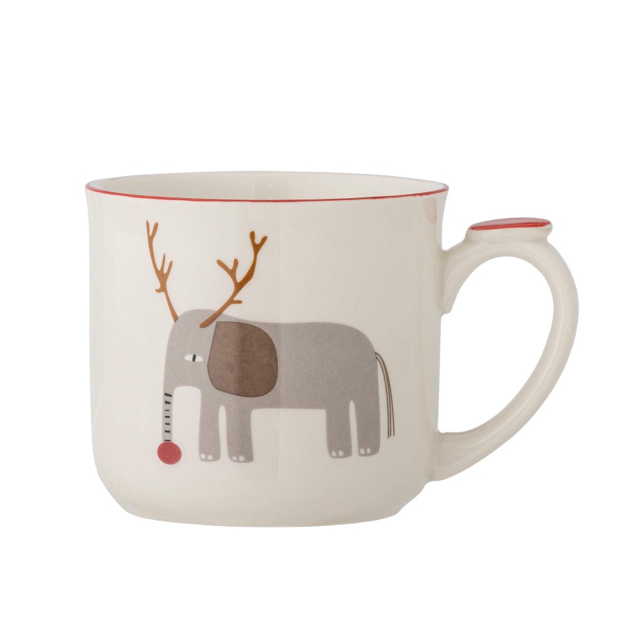 Dziecięcy kubek z kamionki Valentin z pokrywką i zaparzaczem - Red / Bloomingville Mini