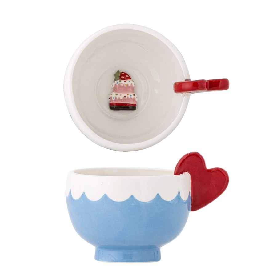 Dziecięcy kubek z kamionki Lively - Blue / Bloomingville Mini