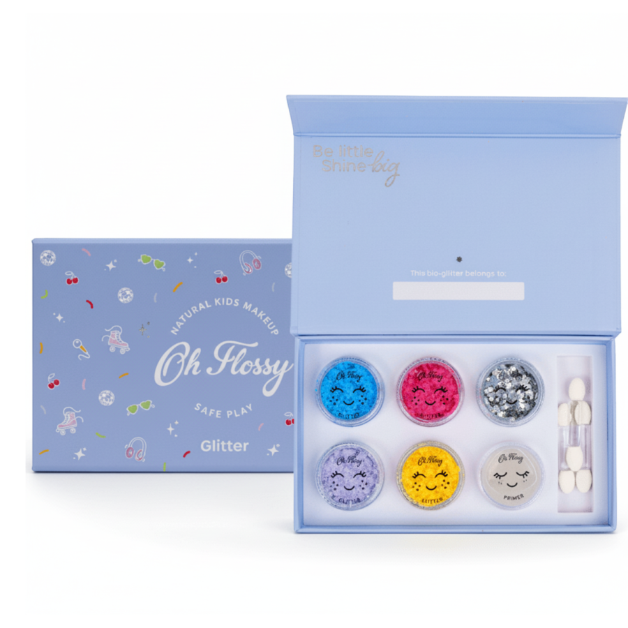 Brokatowy zestaw do malowania twarzy Disco Fever, bio brokat, roślinna formuła / Oh Flossy