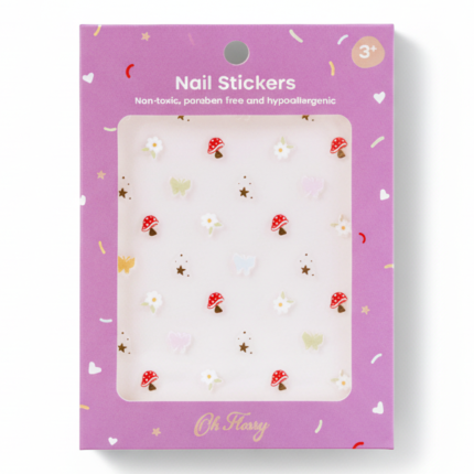 Naklejki na paznokcie dla dzieci - Magic garden, hipoalergiczne / Oh Flossy