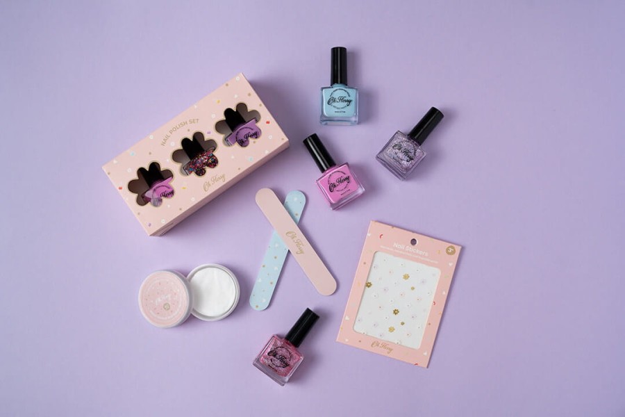 Delikatny zmywacz do paznokci na bazie wody bez acetonu, 40 wacików / Oh Flossy