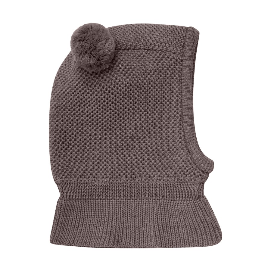 Kominiarka z pomponami - Brown Melange / HUTTEliHUT