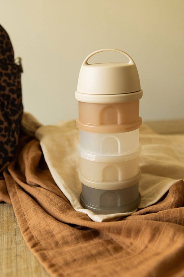 Pojemniki na mleko w proszku 4 komory przeźroczyste - clay / Beaba