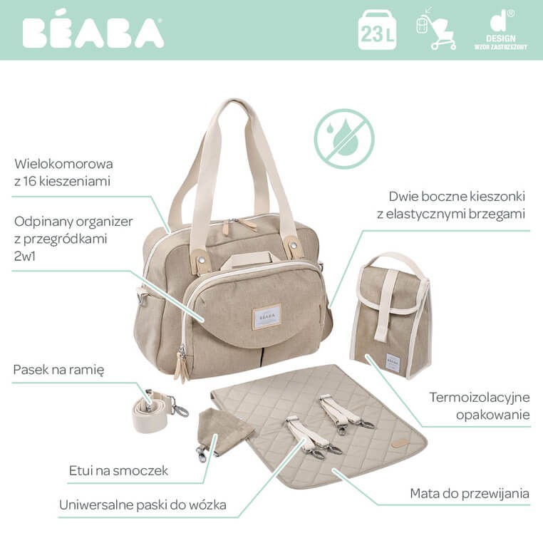 Torba dla mamy Geneva II Eco Heather gazelle / Beaba