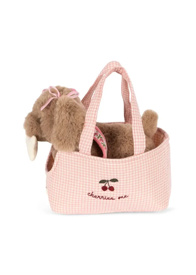 Piesek w torebce - pink check / Konges slojd