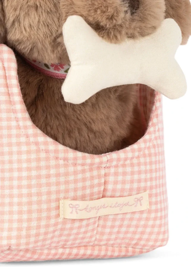 Piesek w torebce - pink check / Konges slojd
